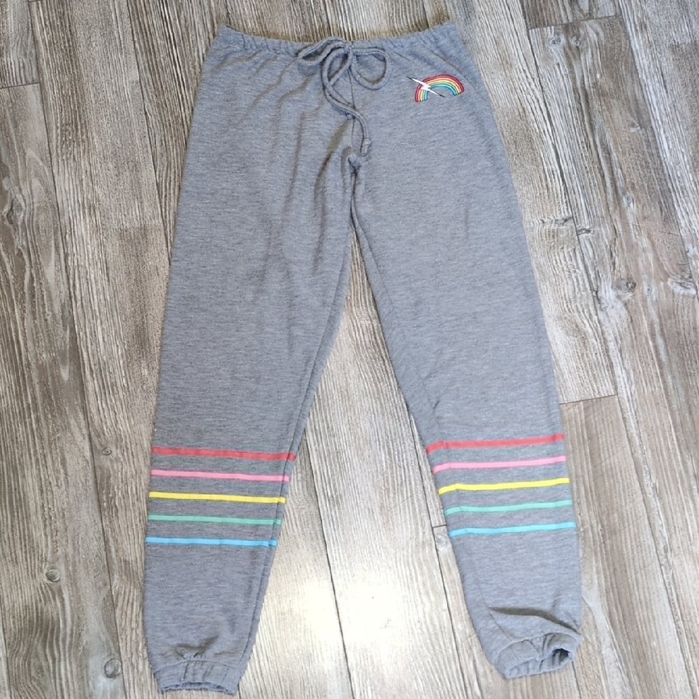 CHASER Rainbow Bolt Stripe Lounge Pants XS